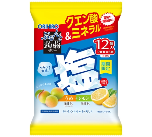 Orihiro 鹽梅+鹽檸檬蒟蒻12枚 240G